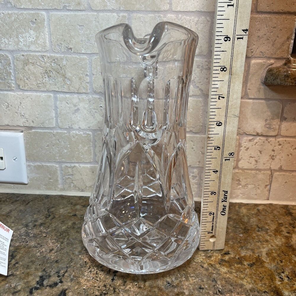 Drink Pitcher American Brilliant Period Cut Crystal Glass‎ 9 Inch Tall Geometric - Picture 5 of 7
